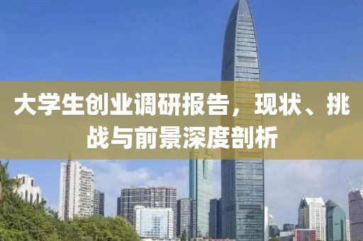 大学生创业调研报告，现状、挑战与前景深度剖析