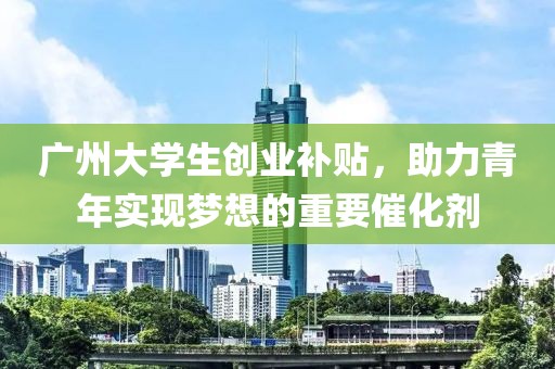 广州大学生创业补贴，助力青年实现梦想的重要催化剂