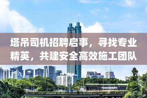 塔吊司机招聘启事，寻找专业精英，共建安全高效施工团队