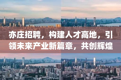 亦庄招聘，构建人才高地，引领未来产业新篇章，共创辉煌