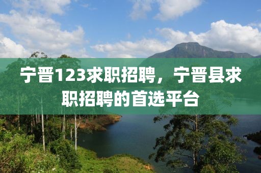 宁晋123求职招聘，宁晋县求职招聘的首选平台