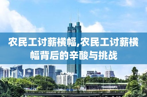 农民工讨薪横幅,农民工讨薪横幅背后的辛酸与挑战