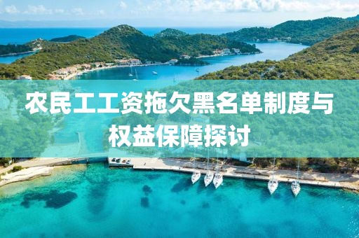 农民工工资拖欠黑名单制度与权益保障探讨